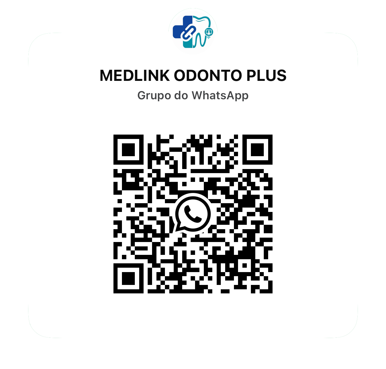 QR code do grupo do WhatsApp Medlink Odonto Plus